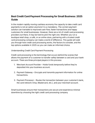 How to Choose Best Credit Card Processing for Small Business