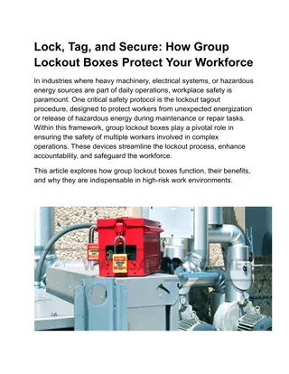 Lock, Tag, and Secure How Group Lockout Boxes Protect Your Workforce