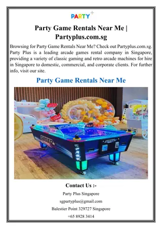 Party Game Rentals Near Me  Partyplus.com.sg