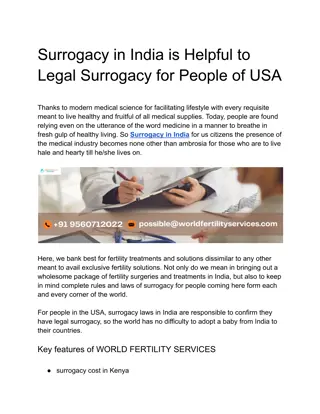 Surrogacy in India is Helpful to Legal Surrogacy for People of USA