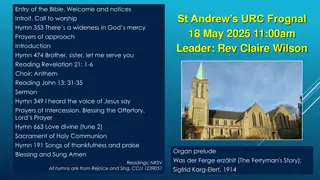 St. Andrew's URC Frognal Worship Service Highlights