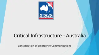 Emergency Communications Consideration in Australian Critical Infrastructure