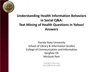 Understanding Health Information Behaviors in Social Q&A Text Mining