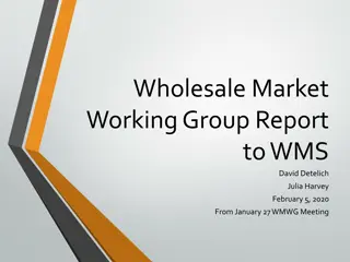 Wholesale Market Working Group Report Highlights