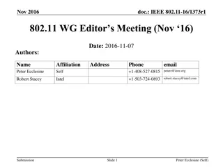 IEEE 802.11-16/1373r1 Meeting Highlights