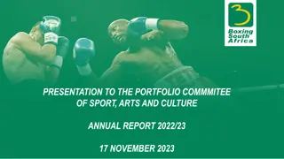 Annual Report 2022/23 Presentation to Sport, Arts, and Culture Portfolio Committee