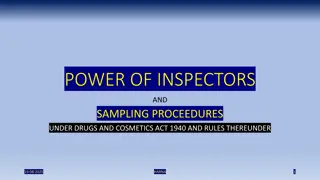 Authority of Inspectors and Sampling Procedures under Drugs and Cosmetics Act 1940