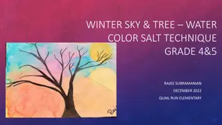 Winter Sky Tree Watercolor Salt Technique