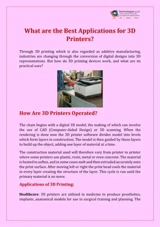 What are the Best Applications for 3D Printers?