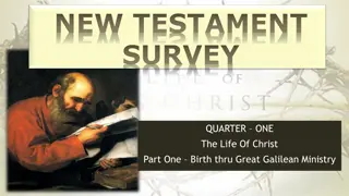 Life of Christ: Birth to Galilean Ministry Overview