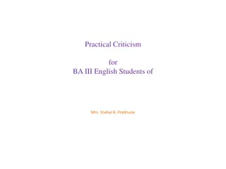 Advanced Practical Criticism Guide