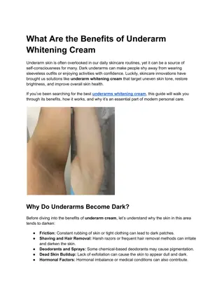 What Are the Benefits of Underarm Whitening Cream