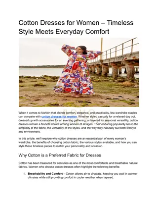 Cotton Dresses for Women – Timeless Style Meets Everyday Comfort