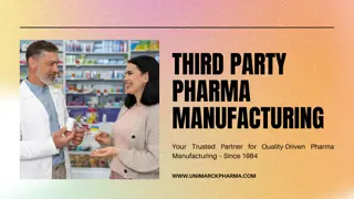 Third Party Pharma Manufacturing Services Provider in India
