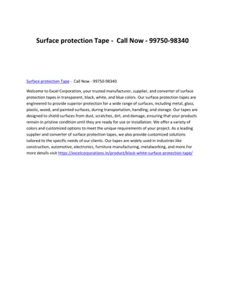 Surface protection Tape - Call Now - 99750-98340