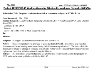 Proposed Resolution for IEEE 802.15-16-0251-02-0010 Project