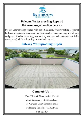 Balcony Waterproofing Repair  Bathroomregeneration.com
