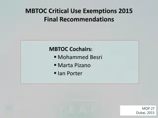 Use Exemptions and Critical Recommendations 2015