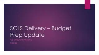Delivery Budget Prep & Updates for All Directors