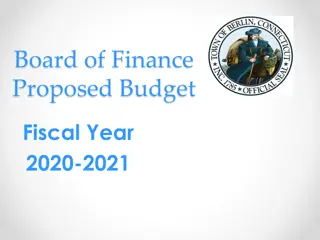 Board of Finance Proposed Budget Highlights