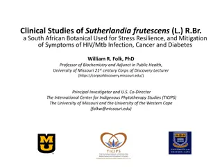 Studies on Sutherlandia Frutescens for Health Benefits