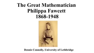 Mathematician Philippa Fawcett and Awards in Mathematics