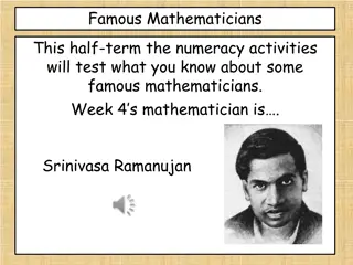 Famous Mathematician Srinivasa Ramanujan - Quiz and Facts