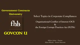Topics in Corporate Compliance: OCI & FCPA Overview