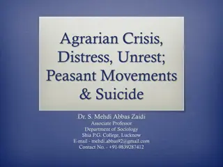 Understanding Agrarian Crisis and Peasant Movements
