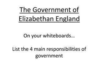 Responsibilities of Government in Elizabethan England