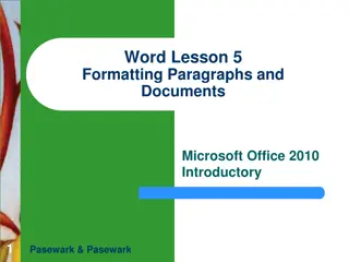 Mastering Word 2010: Formatting Tips