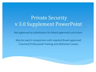 Private Security Training Supplement with Law and Civil Regulations