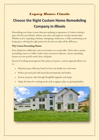 Choose the Right Custom Home Remodeling Company in Illinois