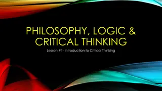 Critical Thinking in Philosophy & Logic