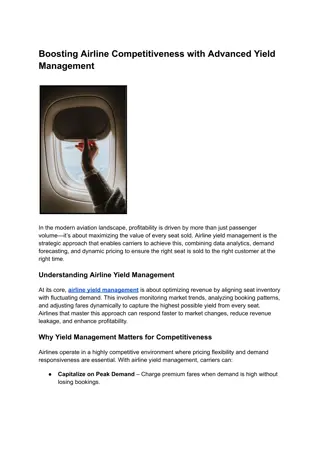 Boosting Airline Competitiveness with Advanced Yield Management