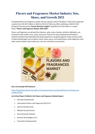 Flavors and Fragrances Market Size, Share & Industry Analysis to 2032