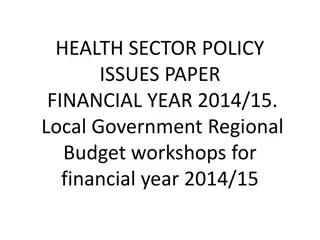 Health Sector Policy Focus 2014/15