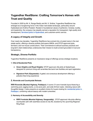 Yugandhar RealStone: Crafting Tomorrow’s Homes with Trust and Quality