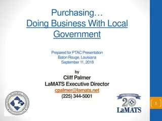 Doing Business with Local Government: Tips and Opportunities