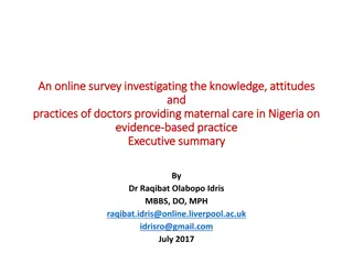 Maternal Care Practices in Nigeria