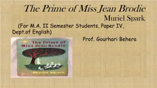 Muriel Spark: The Prime of Miss Jean Brodie & Autobiographical Elements