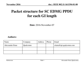 Packet Structure for SC EDMG PPDU