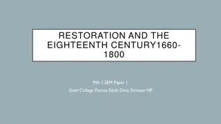 Restoration and Enlightenment in the Eighteenth Century