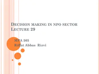 Decision Making in NPO Sector: Learning Organizations and RBM