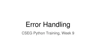 Understanding Python Error Handling
