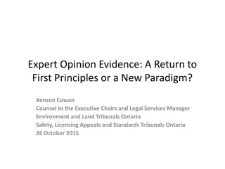 Expert Opinion Evidence in Legal History