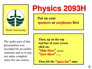 Physical Science for Elementary Teachers at Trent University