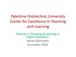 Teaching and Learning Theories in Higher Education