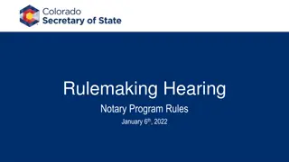 Public Rulemaking Hearing for Notary Program Rules - January 6th, 2022