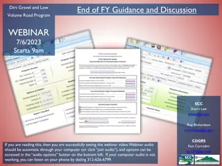 Low-Volume Road Program Guidance & Agreements